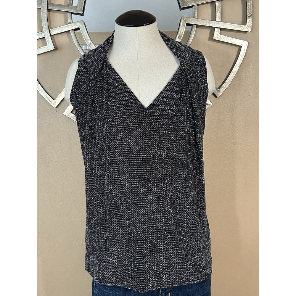 Grace Elements Size Medium‎ Black and Silver tank blouse top